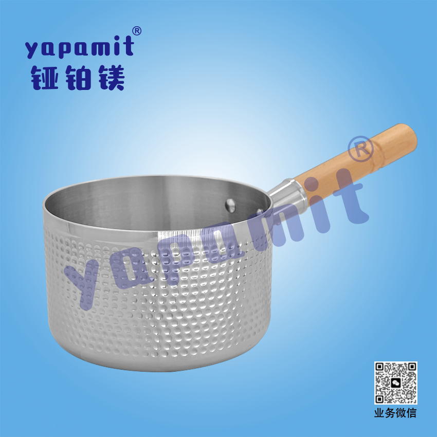 Yapamit YT009 Sartén Yukihira de tres capas, olla para leche de estilo japonés, olla antiadherente, olla para sopa, gachas, fideos para cocinar, olla para hervir fideos