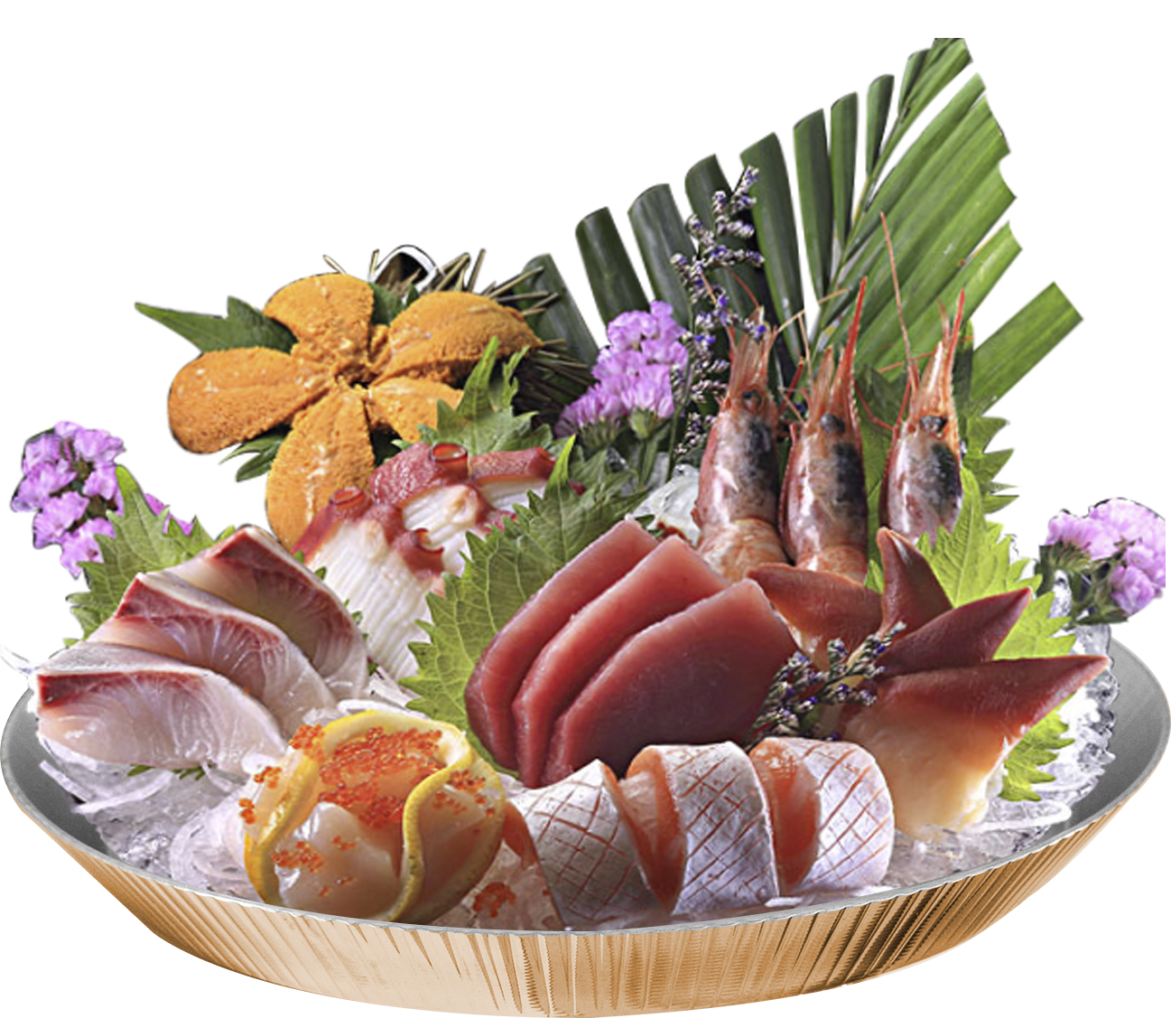 玫瑰金海鲜盘食物