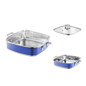 Yapamit Square Square Acero inoxidable 3 Capas de cocina Cocina Cocina Pot de cocina de cocina