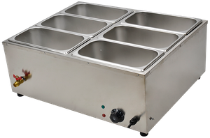 Calentador de alimentos comercial, encimera de buffet Bain Marie de acero inoxidable con control de temperatura y tapa para fiestas, catering, restaurantes 110 V